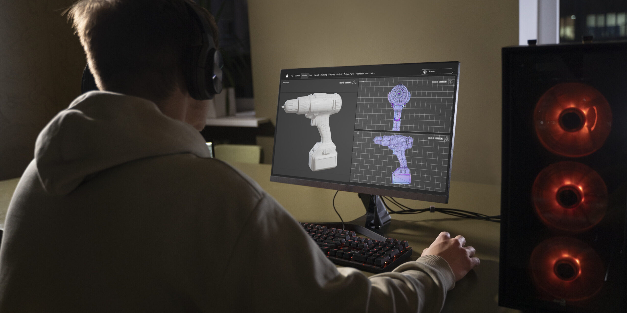 person-working-animation-porject B.Sc IT in Animation & VFX